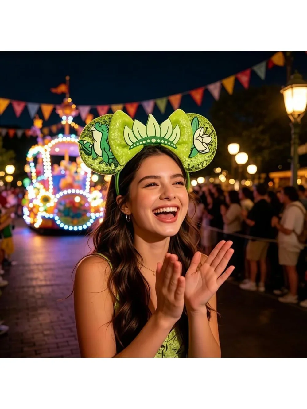 Women Frog color cloth Hair Handmade Mickey Mouse Costume Headband